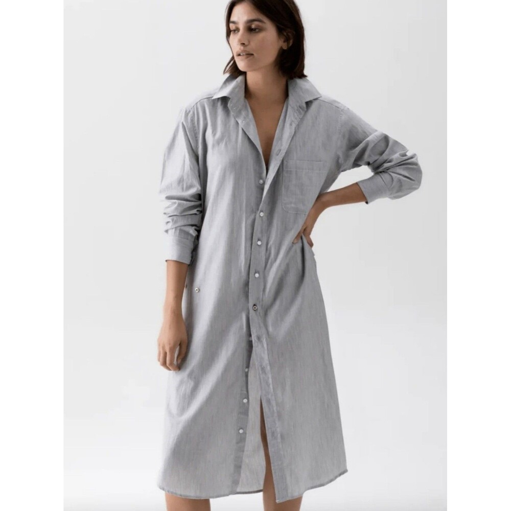 Wear Cisco The Midi Shirt Dress Gray Boho Minimalist Women’s Size M/L